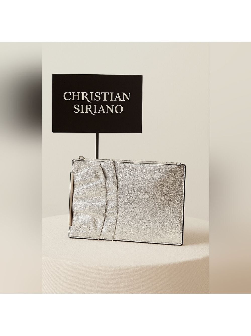 Christian Siriano Silver Wristlet Clutch